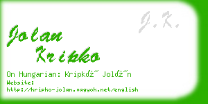 jolan kripko business card